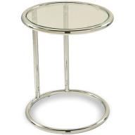 Avenue Six Yield Glass Circle Table, Chrome and Clear Glass
