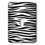 3dRose Black and White Animal Print Zebra Stripes Trendy Pattern, Single Toggle Switch