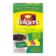 Folgers Instant Coffee Crystals Classic Decaf Single Serve Packets - 6 CT