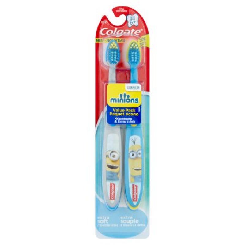 Colgate Minions Extra Soft Toothbrushes Kids 5+ Value Pack, 2 count