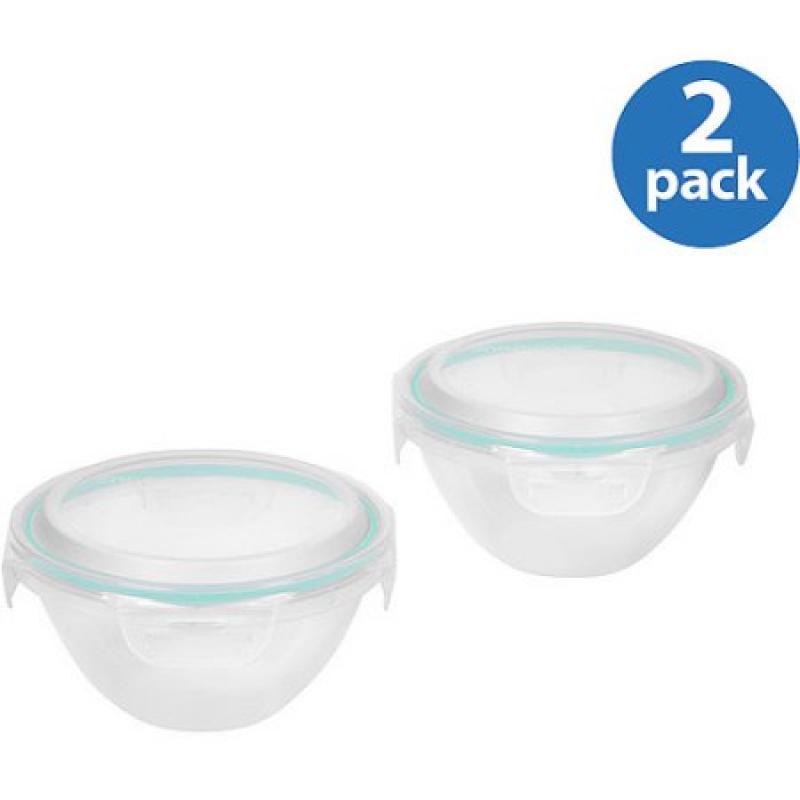 Snapware Airtight Plastic 3.5-Cup Nesting Food Storage Container Bowl, 2-Pack