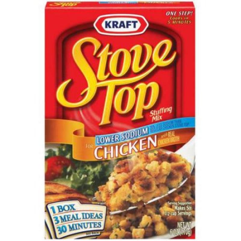 Kraft Stove Top Stuffing Mix For Chicken Lower Sodium, 6 Oz