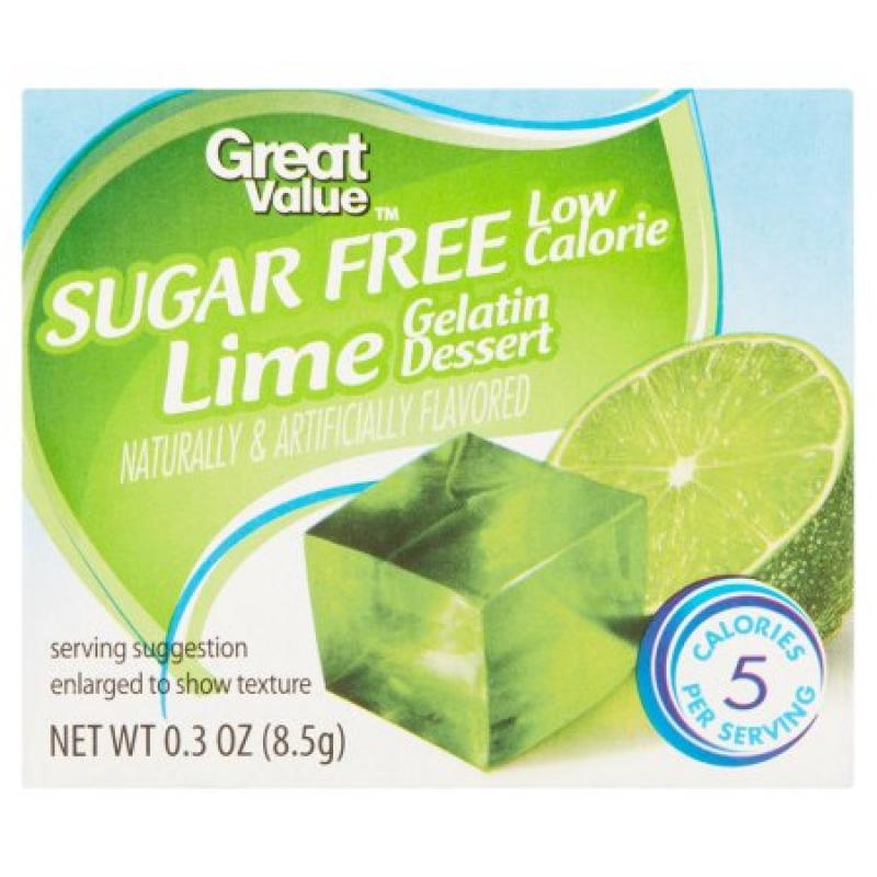 Great Value Sugar Free Lime Gelatin Dessert, .3 oz