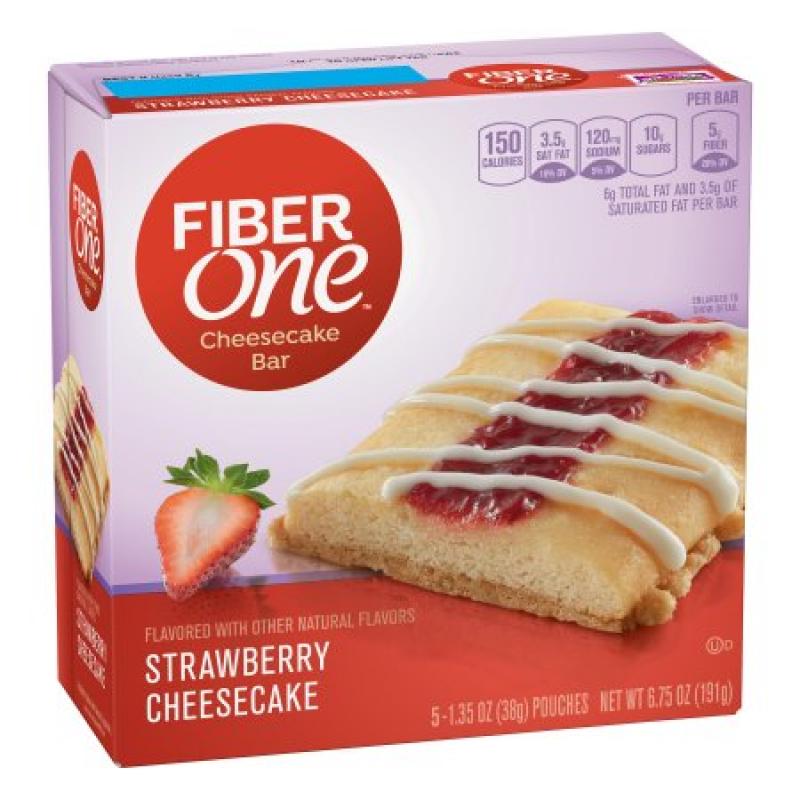 Fiber One Cheesecake Bar, Strawberry, Dessert Bar, 5 Fiber Bars, 6.75 oz