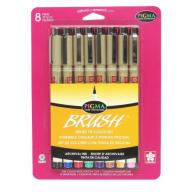 Sakura Pigma Brush Pen Set, Assorted Colors, 8 Count (38062)
