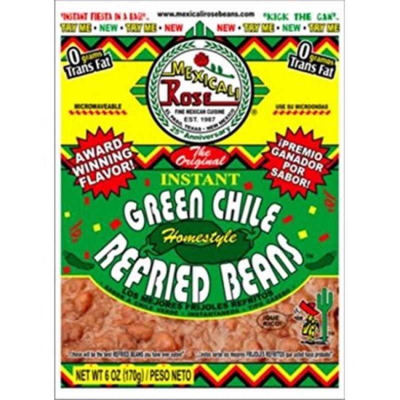 Mexicali Rose Istant Green Chile Refried Beans, 6 oz