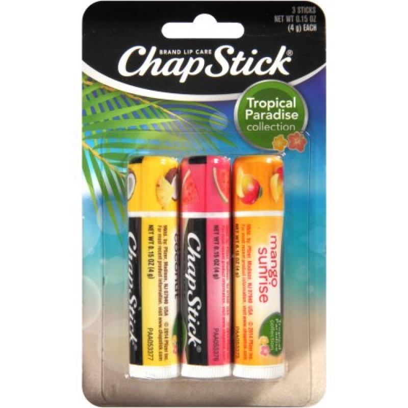 ChapStick Tropical Paradise Collection Lip Balm Variety Pack, .15 oz, 3 count