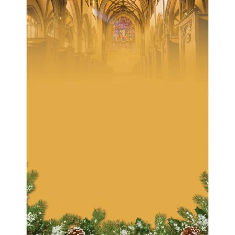 Great Paper Christmas Cathedral Decorative Letterhead Paper, 80-Count