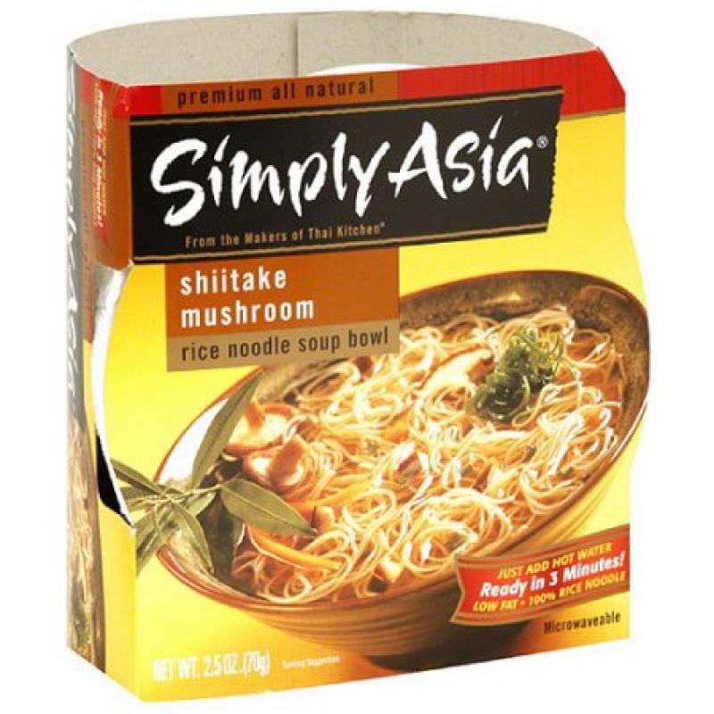 Simply Asia Shiitake Mushroom Rice Noodle Soup Bowl, 2.5 oz, (Pack of 6)