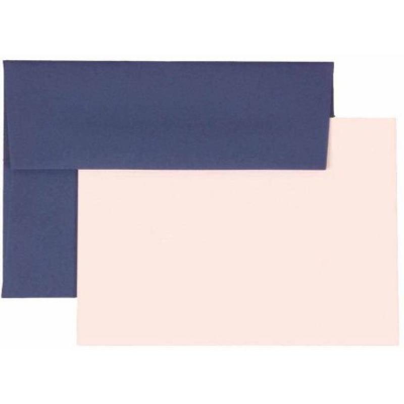 JAM Paper Personal Stationery Sets with Matching 4bar/A1 Envelopes, Presidential Blue, 25-Pack
