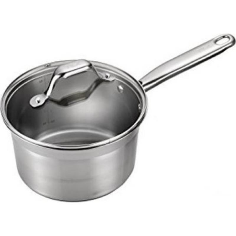T-fal, Elegance Stainless Steel, C81124, Dishwasher Safe, Induction Compatible Cookware, 3 Qt. Saucepan with Lid, Silver
