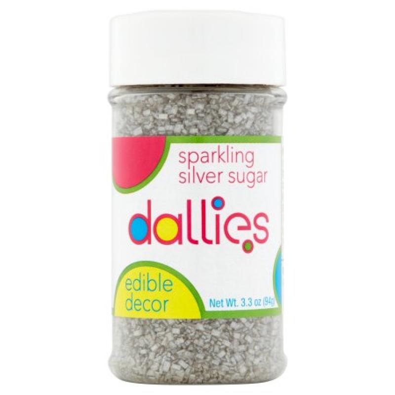 Dallies Sparkling Silver Sugar Edible Decor, 3.3 oz