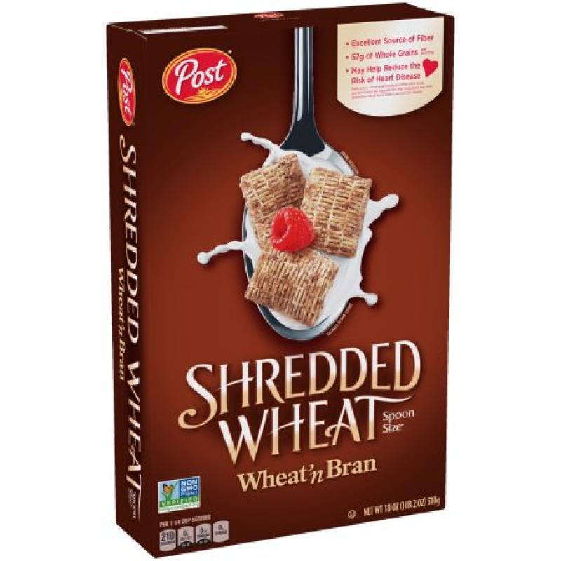 Post® Shredded Wheat Spoon Size® Wheat&#039;n Bran Cereal 18 oz. Box