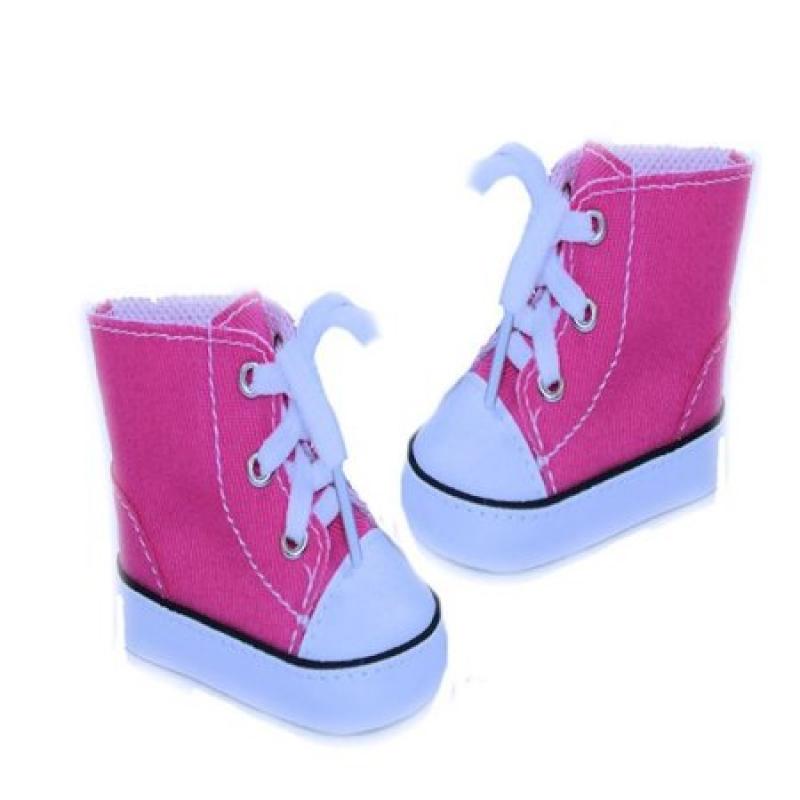 Arianna Hot Pink HI Top Canvas Sneakers fit most 18 inch dolls