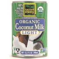 Native Forest Organic Unsweetened Coconut Milk Light, 13.5 FL OZ
