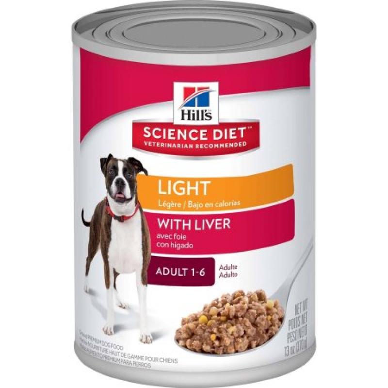 Hill&#039;s Science Diet Adult Light with Liver Canned Dog Food, 13 oz, 12-pack
