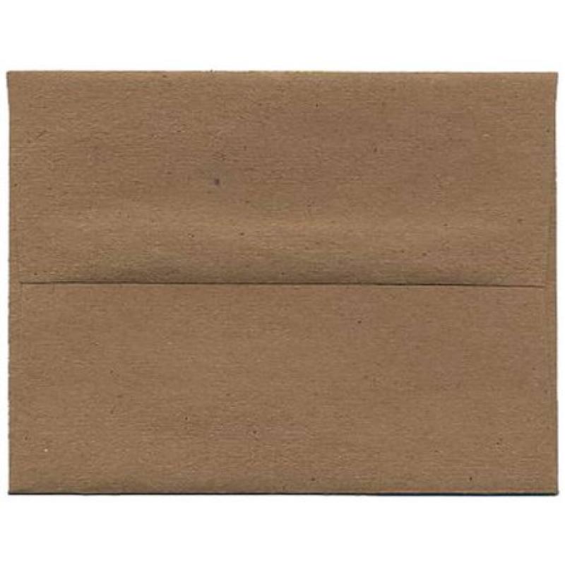 A2 (4 3/8" x 5-3/4") 100 Percent Recycled Kraft Paper Invitation Envelope, Brown Kraft, 25pk