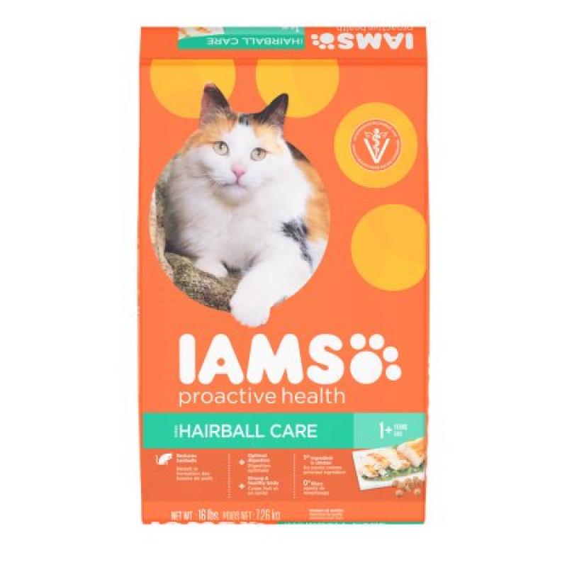 IAMS PROACTIVE HEALTH HAIRBALL CARE Dry Cat Food 16 Pounds