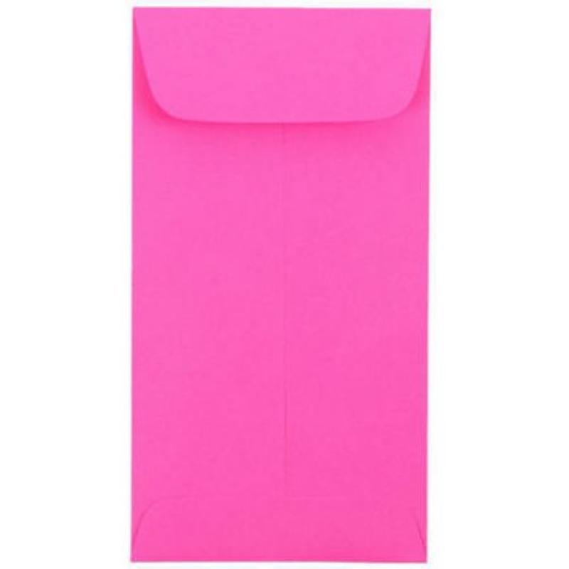 JAM Paper #7 3.5" x 6.5" Coin Envelopes, Brite Hue Fuchsia Pink, 25-Pack