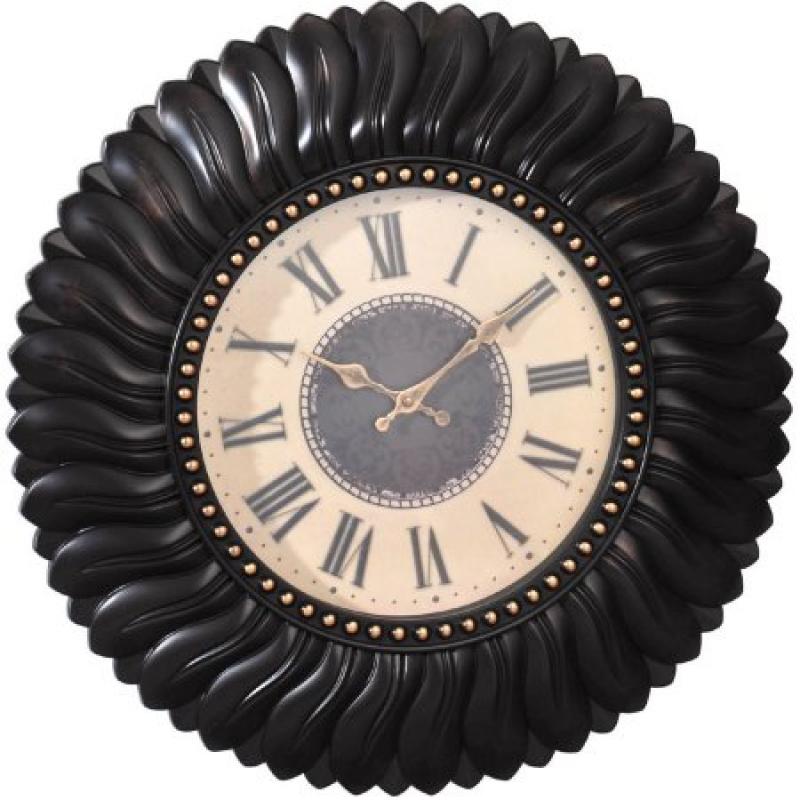 Elements 22" Black Feather Wall Clock