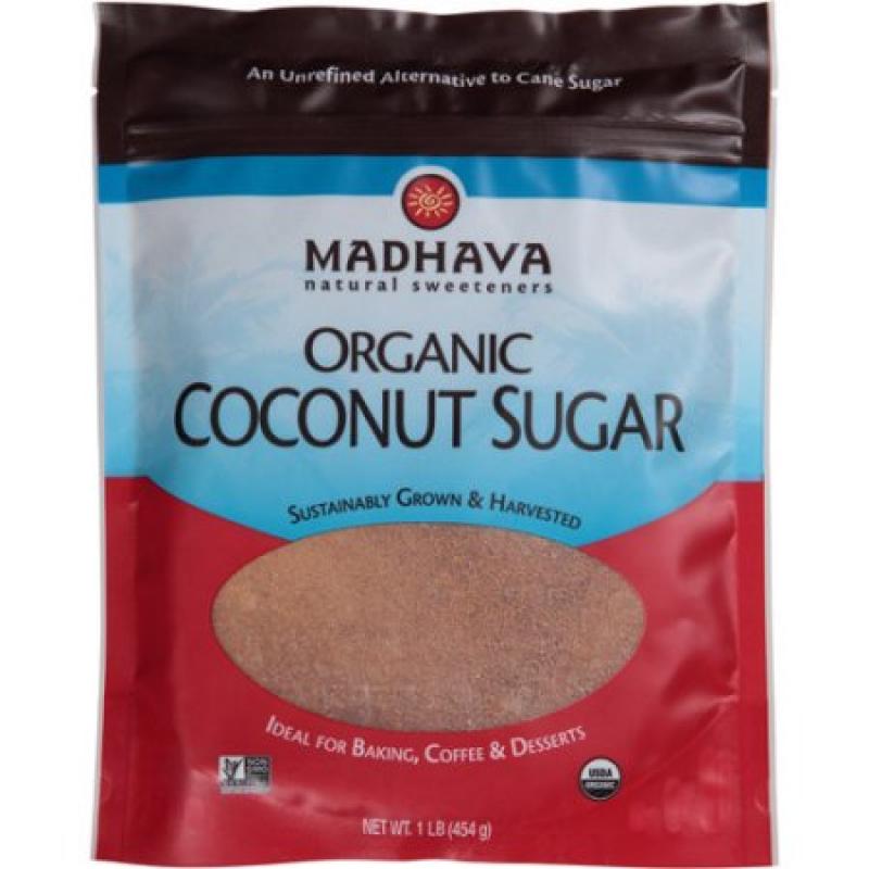 Madhava Organic Coconut Sugar, 1 lb, (Pack of 6)
