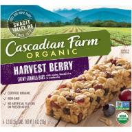 Cascadian Farm Chewy Granola Bar Organic non-GMO Harvest Berry 6 - 1.2 oz Bars