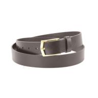 Montauk Leather Club 1-1/4 in. US Steer Hide Leather Men&#039;s Dress Belt with Brushed Gold Finish Angled Buckle