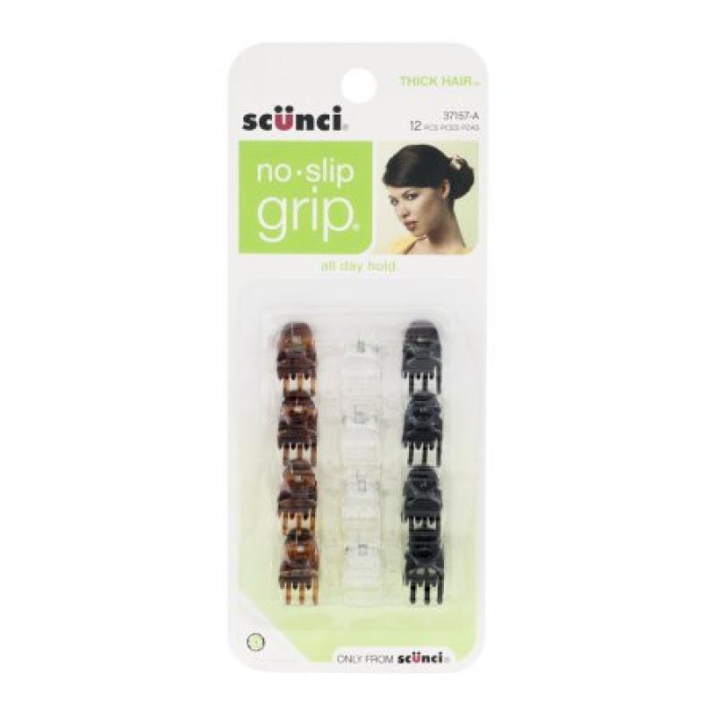 Scunci No Slip Grip Hair Clip - 12 CT