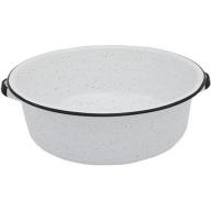 Granite Ware Dish Pan with Handles, White, 15-Qt