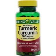 Spring Valley Turmeric Curcumin Herbal Supplement Capsules, 500 mg, 90 count