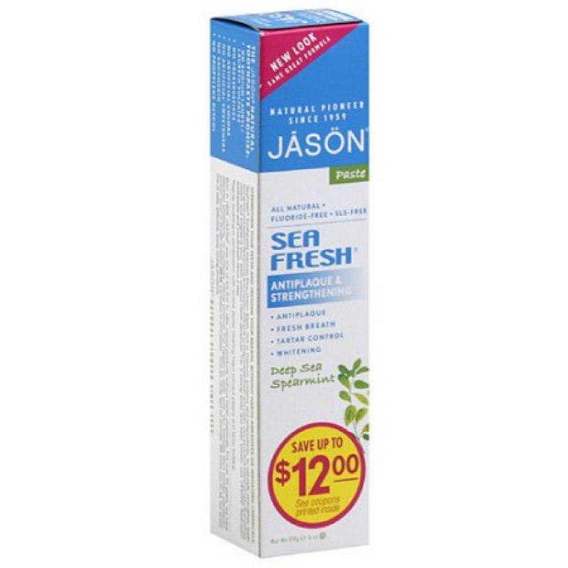 Jason Sea Fresh Deep Sea Spearmint Antiplaque & Strengthening Toothpaste, 6 oz