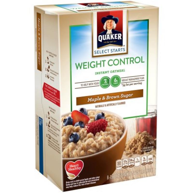 Quaker® Select Starts Weight Control Maple & Brown Sugar Instant Oatmeal 8-1.58 oz. Packet