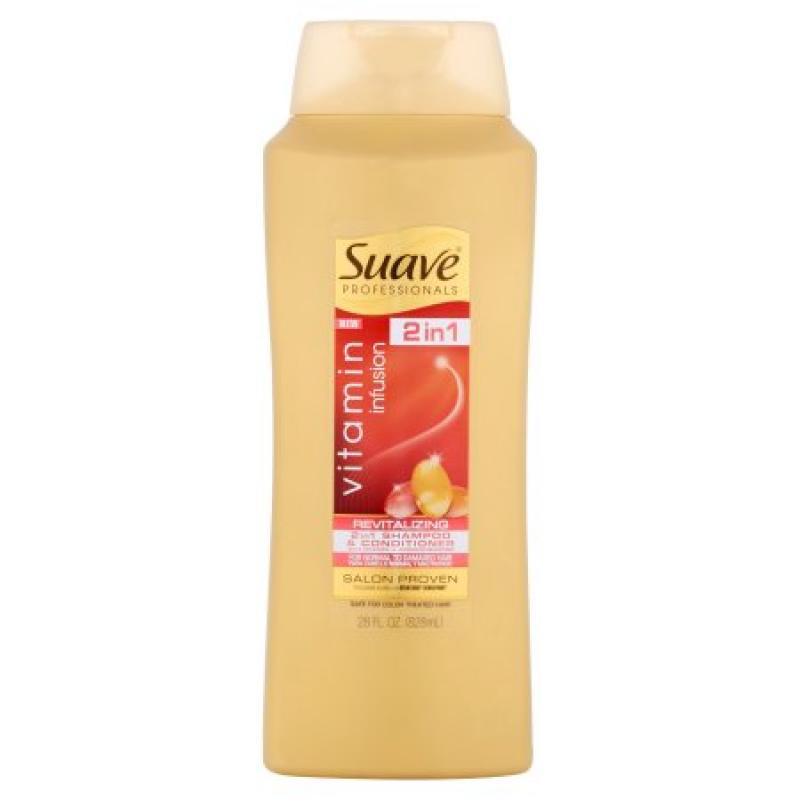 Suave Vitamin Infusion 2 in 1 Shampoo and Conditioner, 28 fl oz