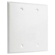 Hubbell-Bell BC200WH Weatherproof Metallic Device Cover, Blank, Two Gang, White