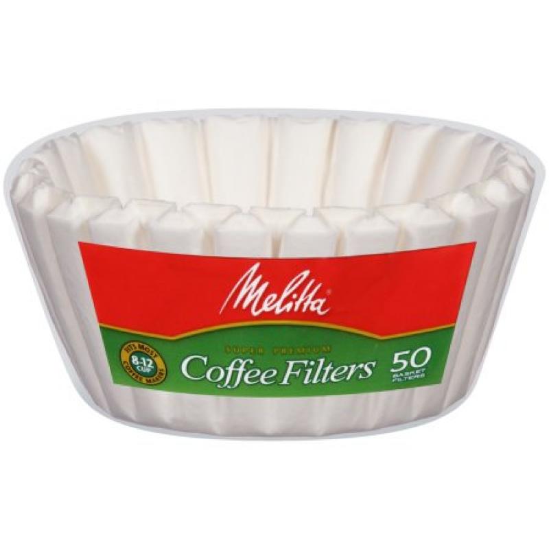 Melitta® White Paper Basket Coffee Filters 8-12 Cup Size 50 ct Bag