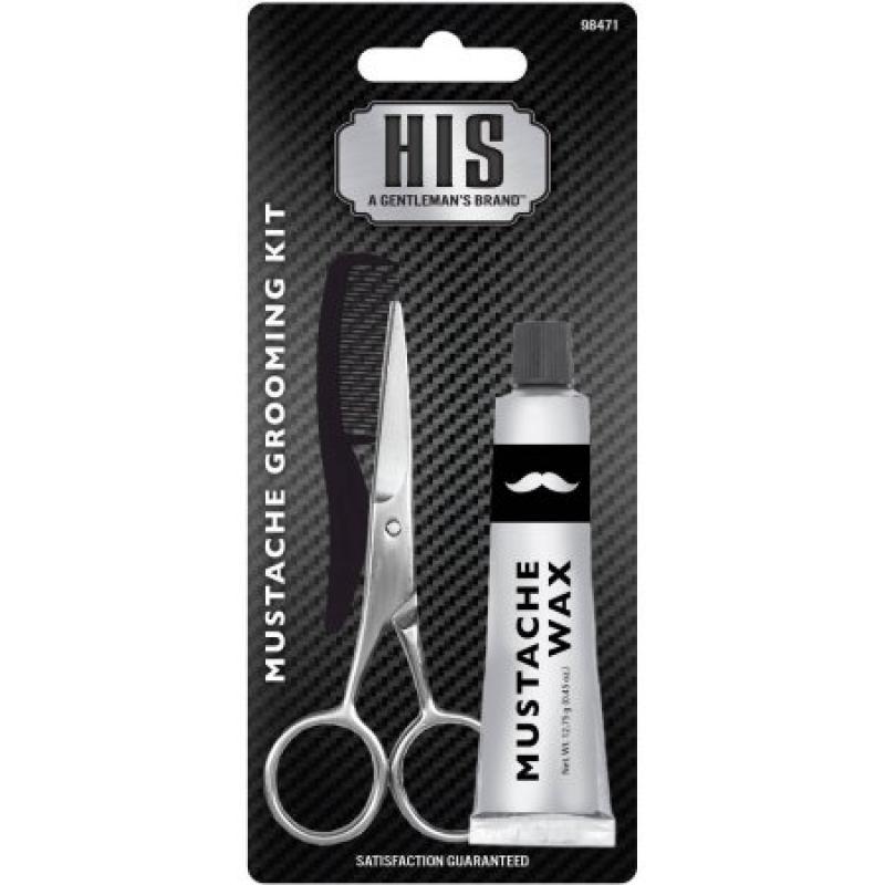 HIS--A Gentleman&#039;s Brand Mustache Grooming Kit, 3 pc