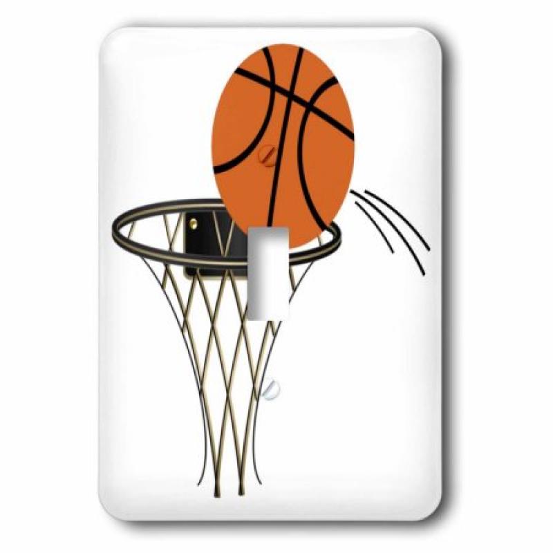 3dRose Cartoon Basketball Basket, 2 Plug Outlet Cover