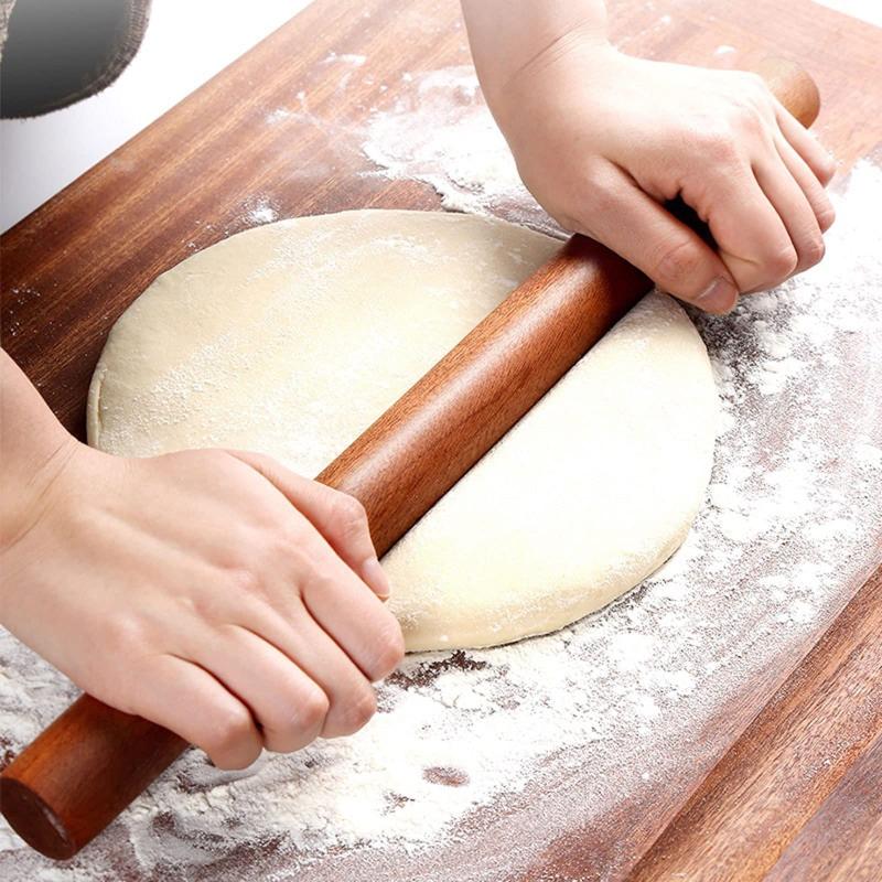 Natural unpainted ebony rolling pin kitchen household solid wood flour free rolling pin rolling pin dough roller wooden