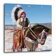 3dRose Native American Indian, Alcalde, New Mexico - US32 JMR0305 - Julien McRoberts, Wall Clock, 15 by 15-inch