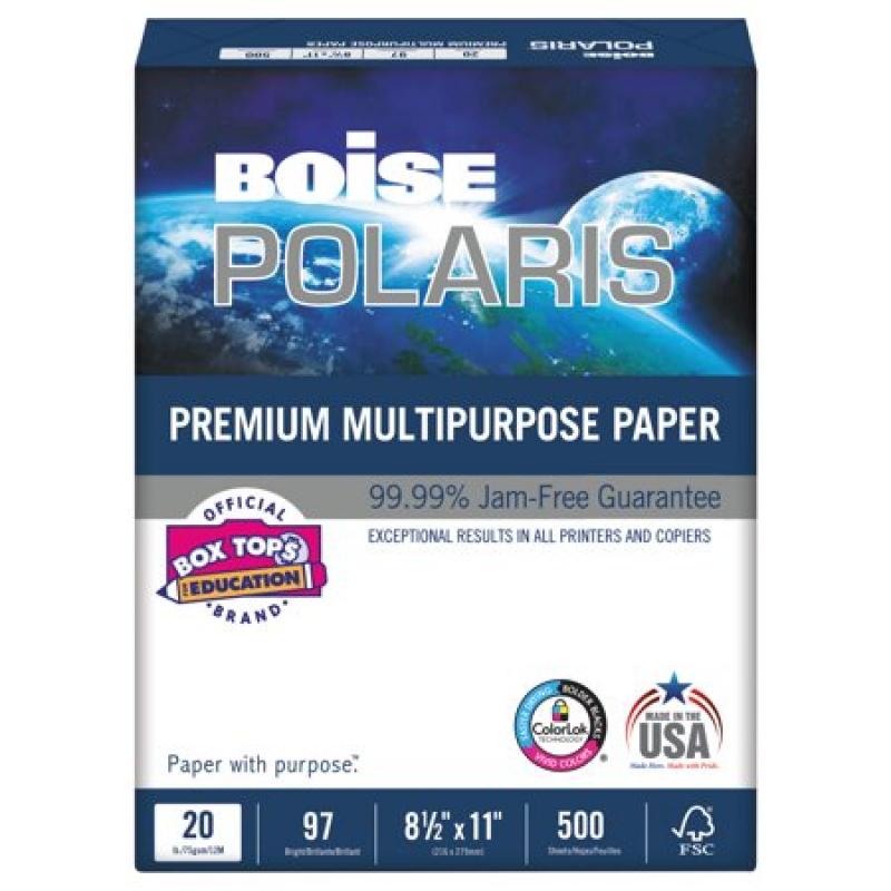 Boise Polaris Copy Paper, 8.5" x 11", White, 5,000 Sheets