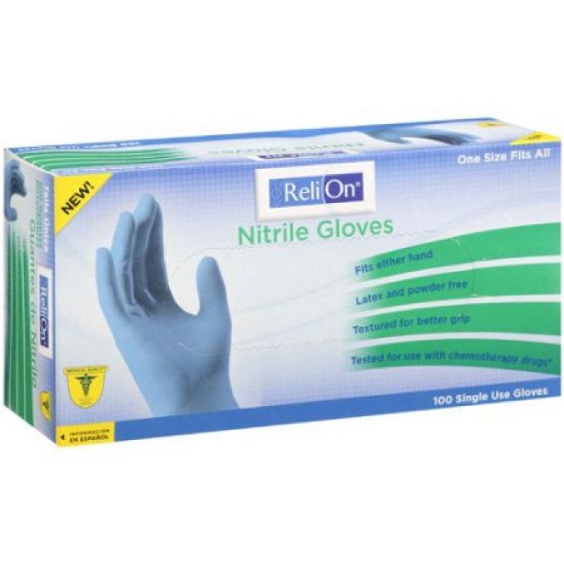 Relion Single Use Nitrile Gloves, 100 count