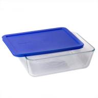 Pyrex Rectangle Simply Store Glass Food Storage with Blue Plastic Cover