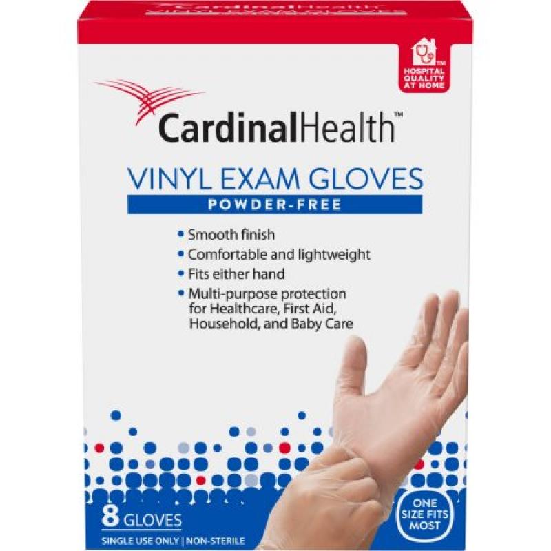 Cardinal Health Powder-Free Vinyl Exam Gloves, 8 count