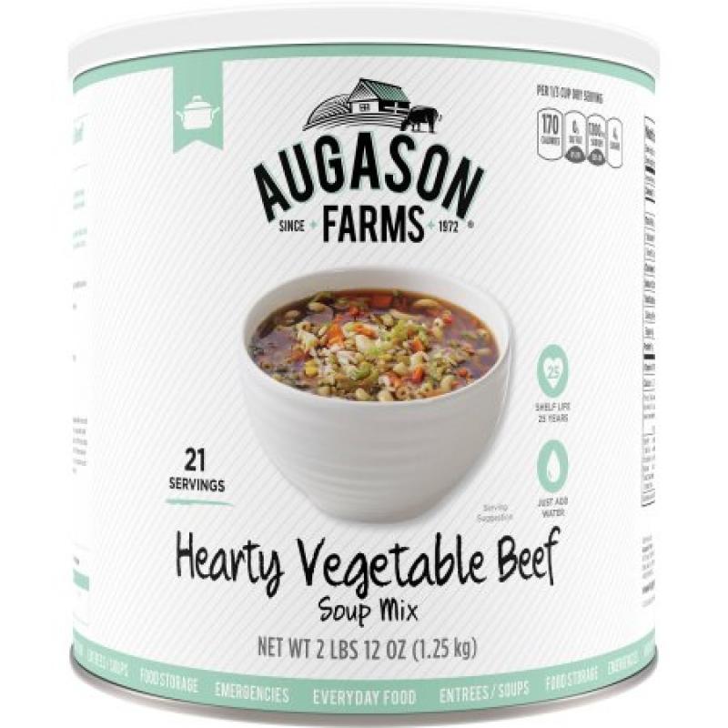Augason Farms Emergency Food Hearty Vegetable Beef Soup Mix, 44 oz
