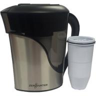 ZeroWater 8-Cup Stainless Steel Pitcher with Free TDS Meter (Total Dissolved Solids) and Bonus Filter FZ8SS-1