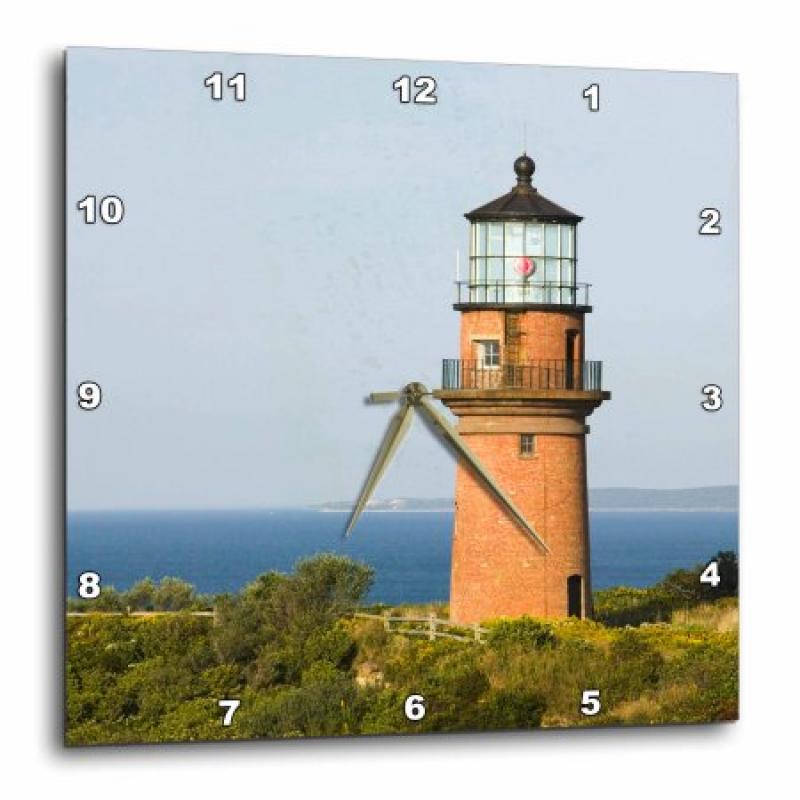 3dRose Marthas Vineyard Aquinnah/Gay Head Lighthouse - US22 WBI0279 - Walter Bibikow, Wall Clock, 13 by 13-inch