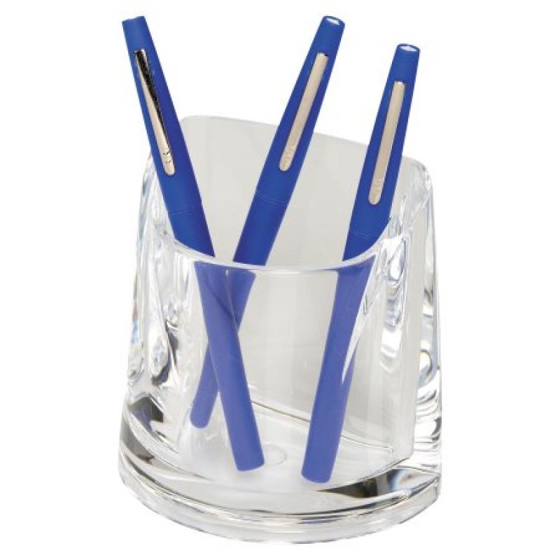 Swingline Stratus Acrylic Pen Cup, 4 1/2 x 2 3/4 x 4 1/4, Clear