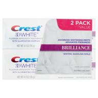 Crest 3D White Brilliance Mesmerizing Mint Whitening Toothpaste, 4.1 oz, (Pack of 2)