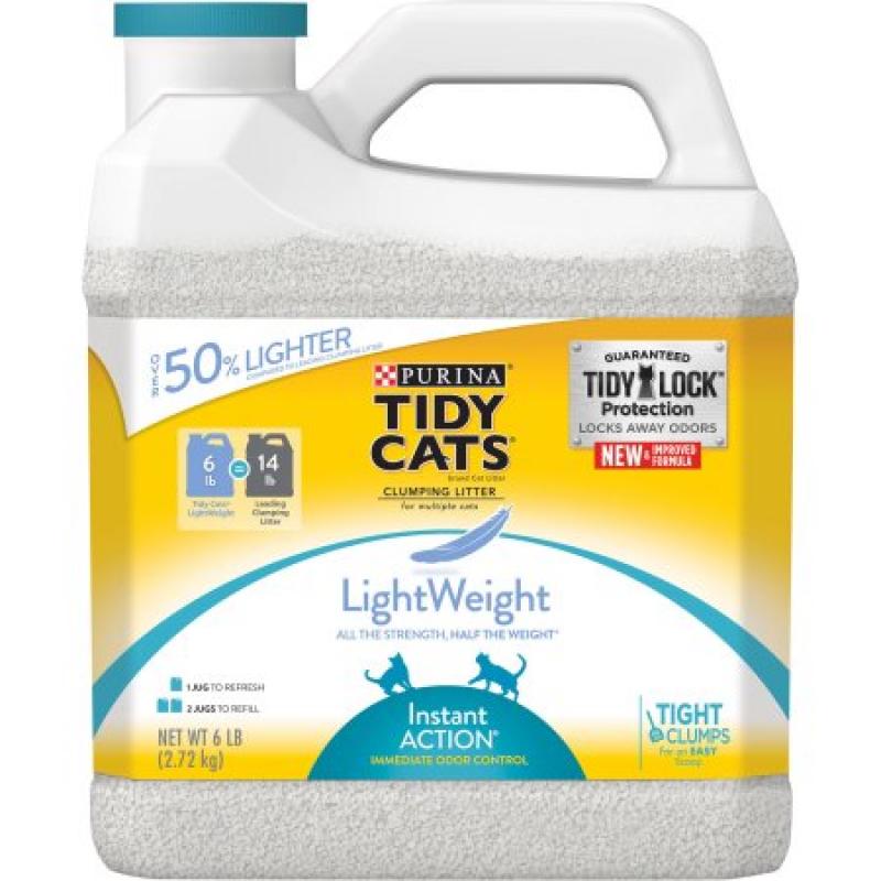 Purina Tidy Cats LightWeight Clumping Litter, Instant Action for Multiple Cats, 6 lb. Jug