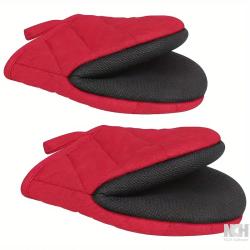 Multi-ply Silicone Oven Mitts - Heat Resistant, Non-Slip, Food Safe, Easy to Clean, and Durable Gloves for Cooking and Baking - Perfect for Graduation, Juneteenth, Labor Day, Grandparents Day, Earth